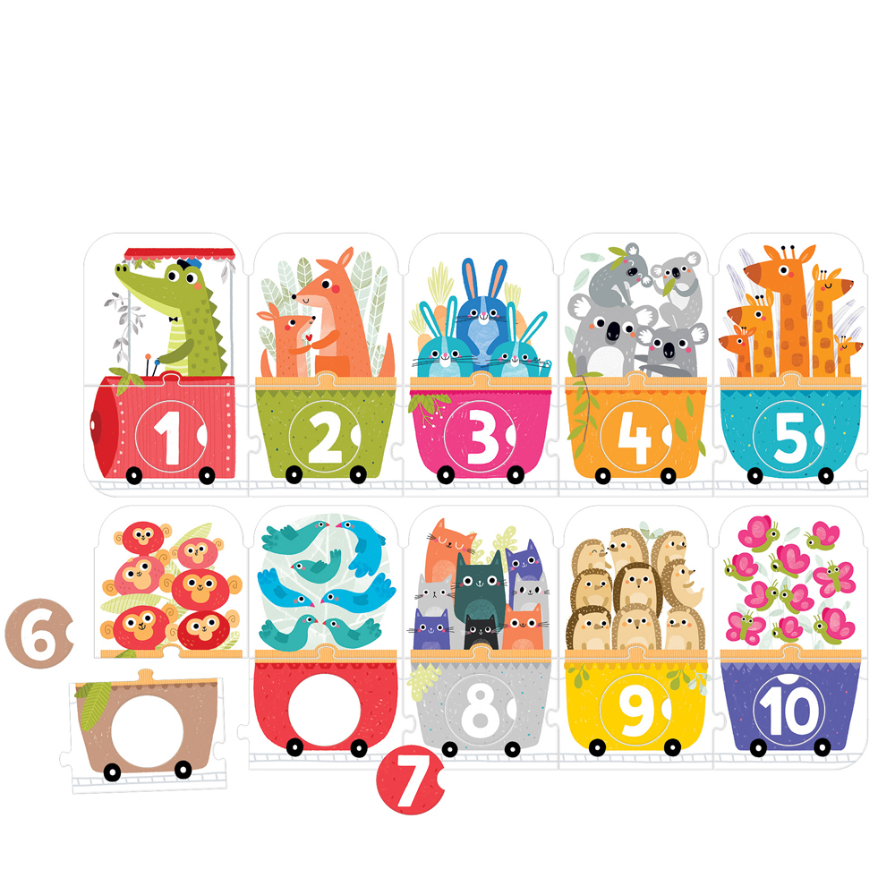 puzzle do liczenia pociąg