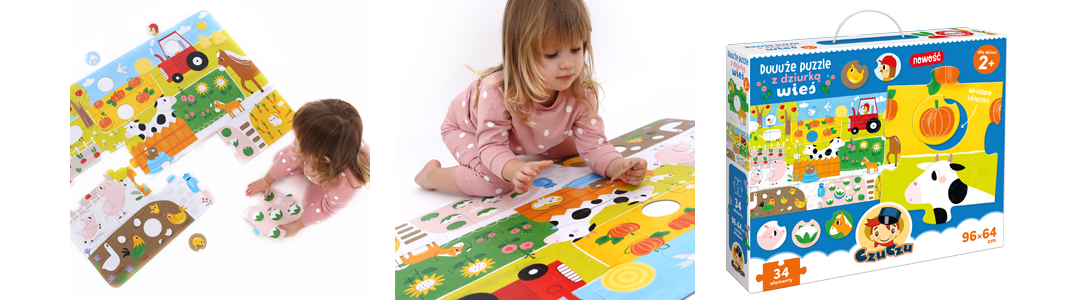 Puzzle podlogowe duza ukladanka Duuuze Puzzle z dziurka Wies