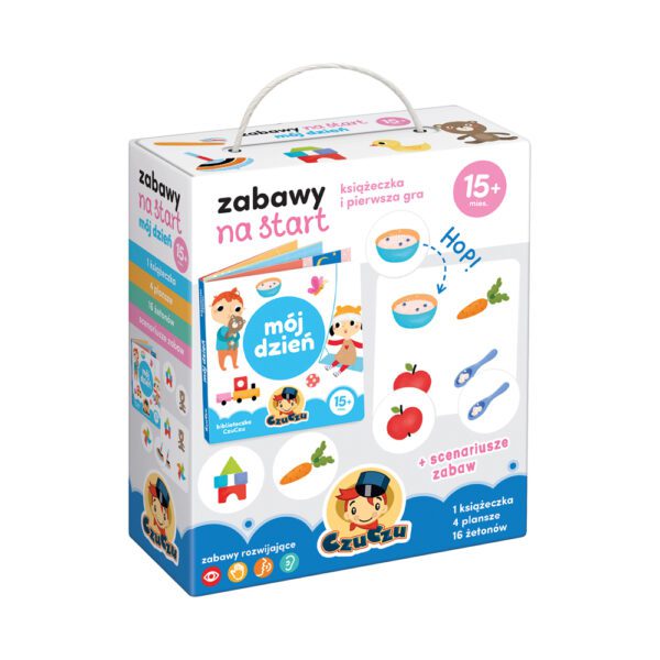 Zabawy na start książeczka i pierwsza gra Mój dzień 15 mies.