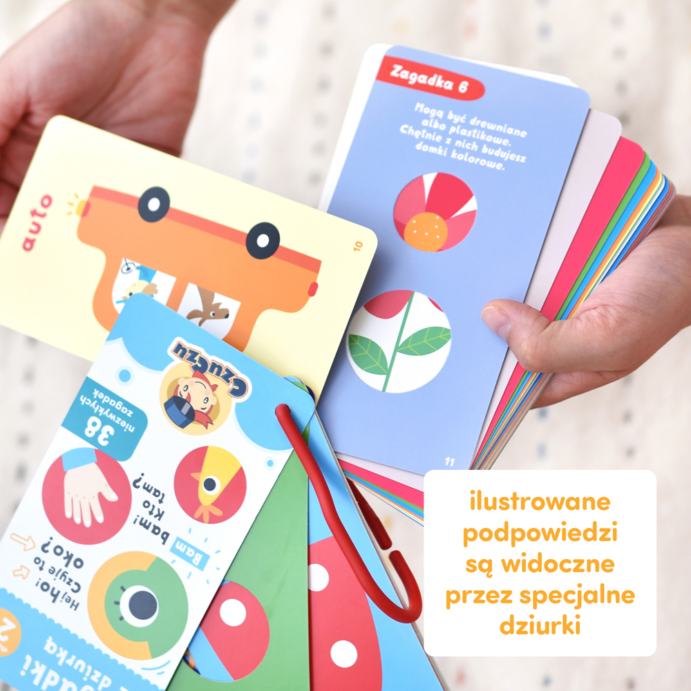 innowacyjna książeczka z zagadkami na zawieszce 2+