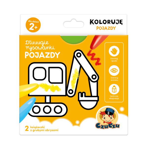 CzuCzu Dłuuugie rysowanki Pojazdy koloruję 2+