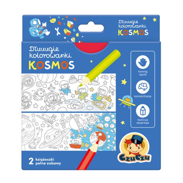 CzuCzu Dłuuugie kolorowanki Kosmos 4 lata