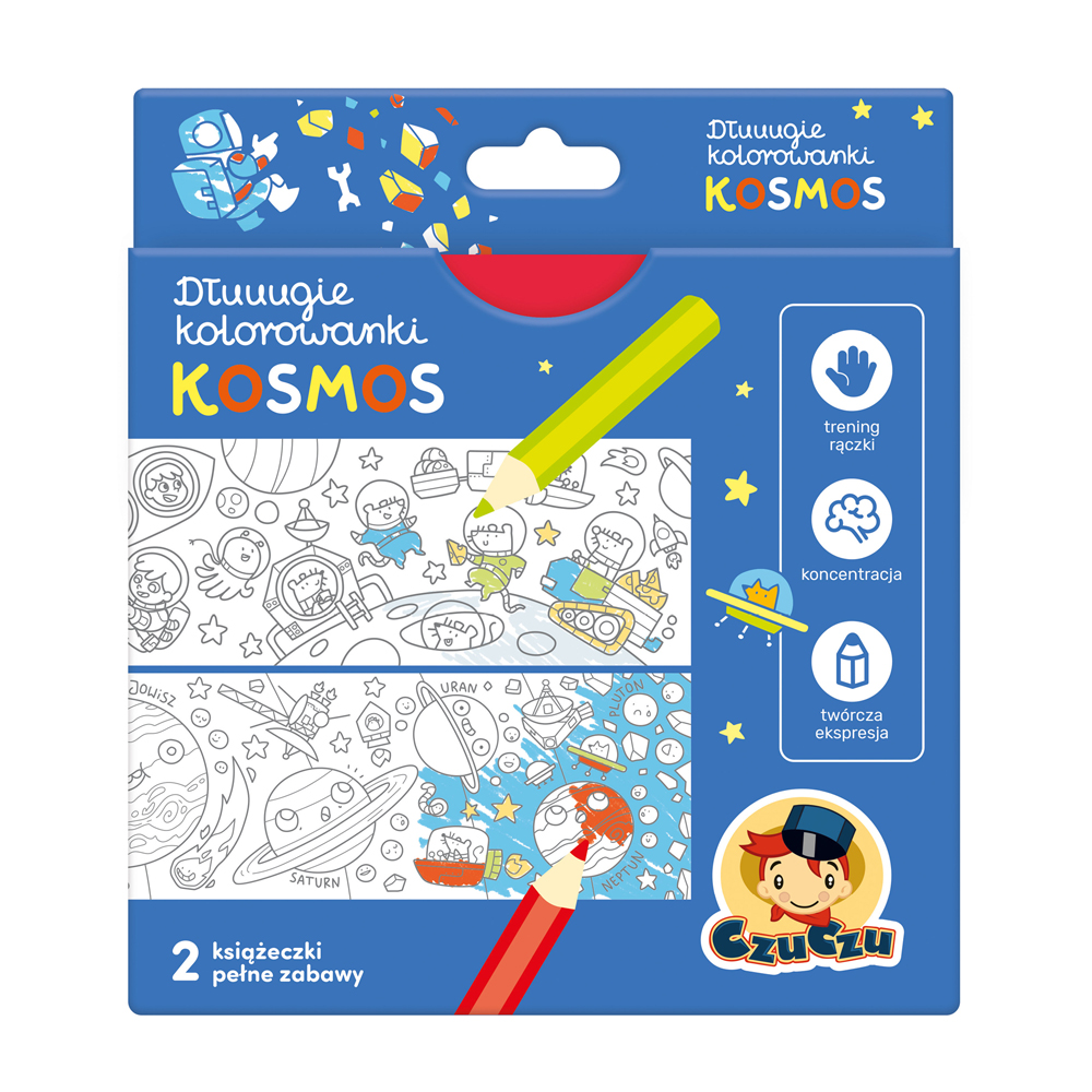 CzuCzu Dłuuugie kolorowanki Kosmos 4 lata