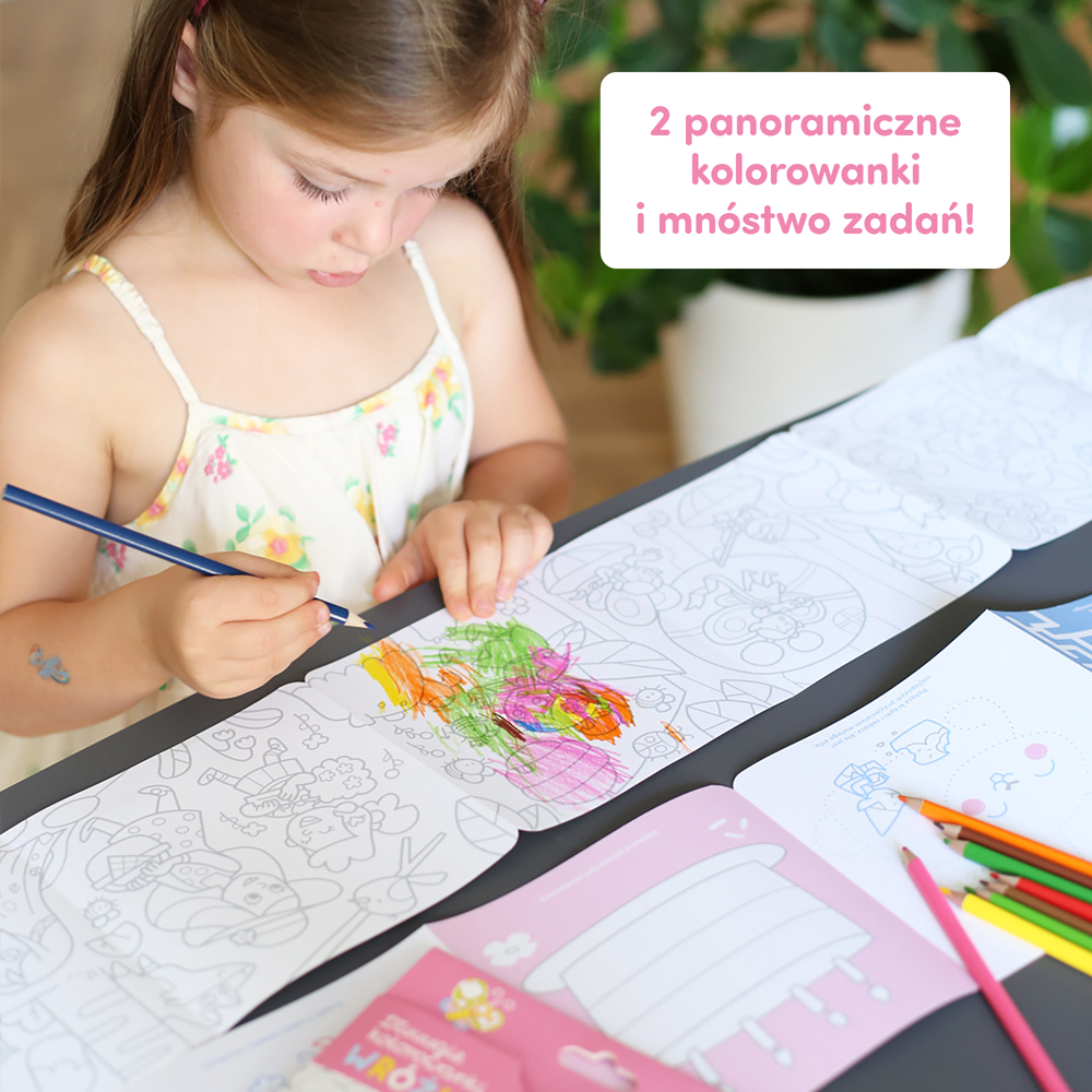 panoramiczne kolorowanki i mnóstwo zadań z wróżkami