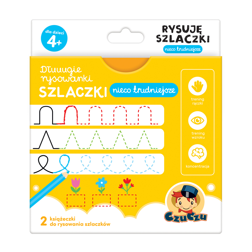 CzuCzu Dłuuugie rysowanki nieco trudniejsze szlaczki dla dzieci 4+