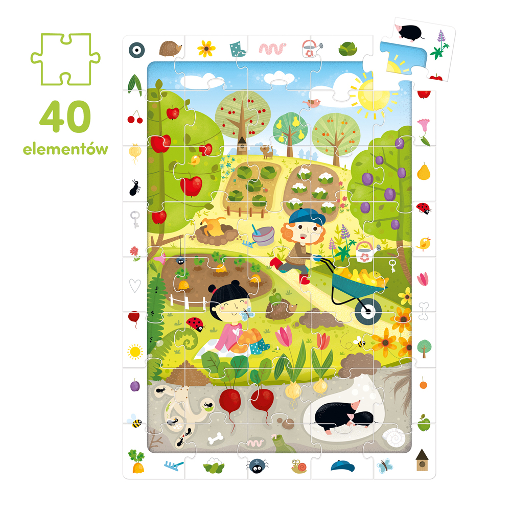 Ogród puzzle obserwacyjne 40 elementów