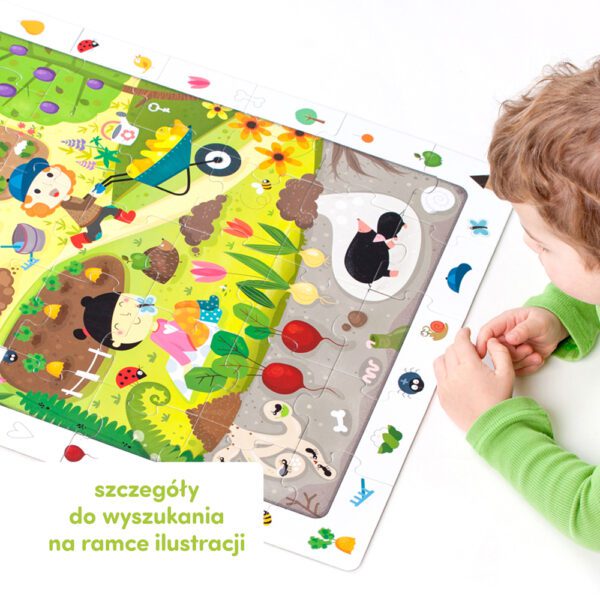 puzzle z ramką do szukania ogród