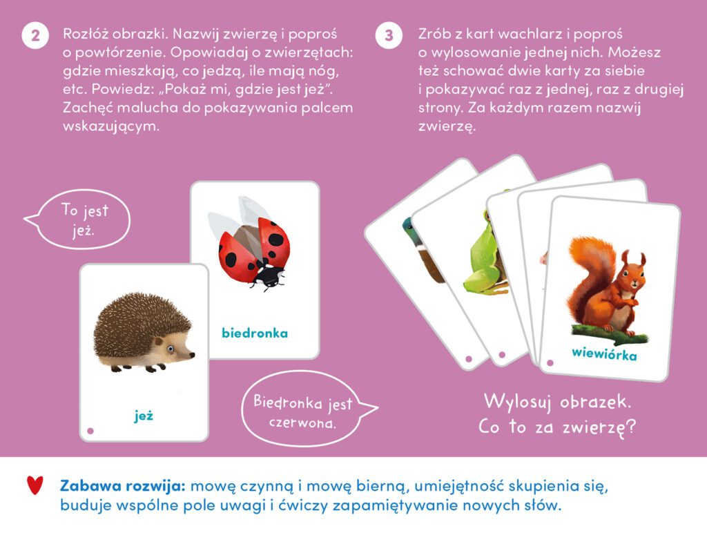 karty obrazkowe zwierzęta czuczu pomysły na zabawę