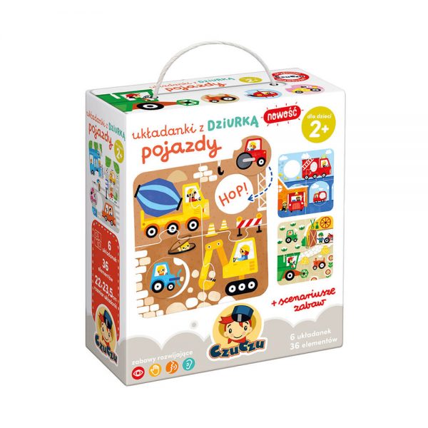CzuCzu Układanki z dziurką Pojazdy puzzle dla dwulatka