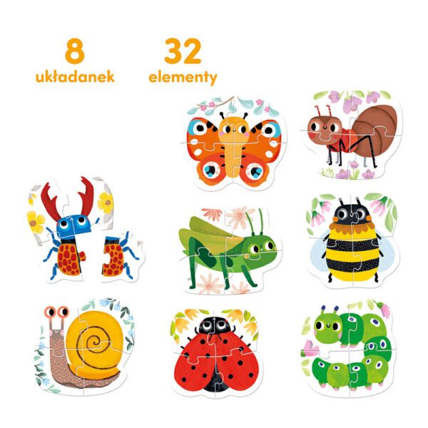 Puzzle CzuCzu robaczki czworaczki biedronka pszczółka ślimak