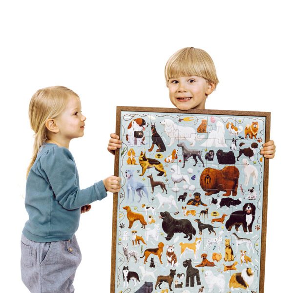 Puzzle z psami dla dzieci przedszkolaków