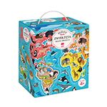 Puzzlove Zwierzeta Mapa swiatapuzzle rodzinne dla dzieci 4+