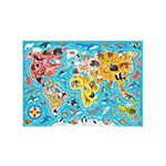 miniaturka plakat Mapa swiata ze zwierzetami