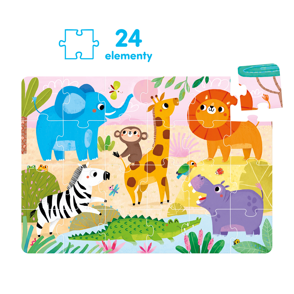 ukladanka Dzikie zwierzeta 24 elementy dla dzieci 2+ 3+