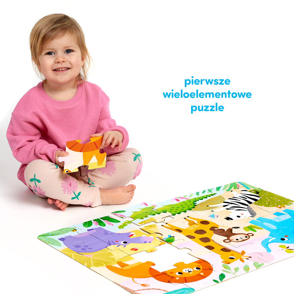 Puzzle z dzikimi zwierzetami pierwsze wieloelementowe puzzle