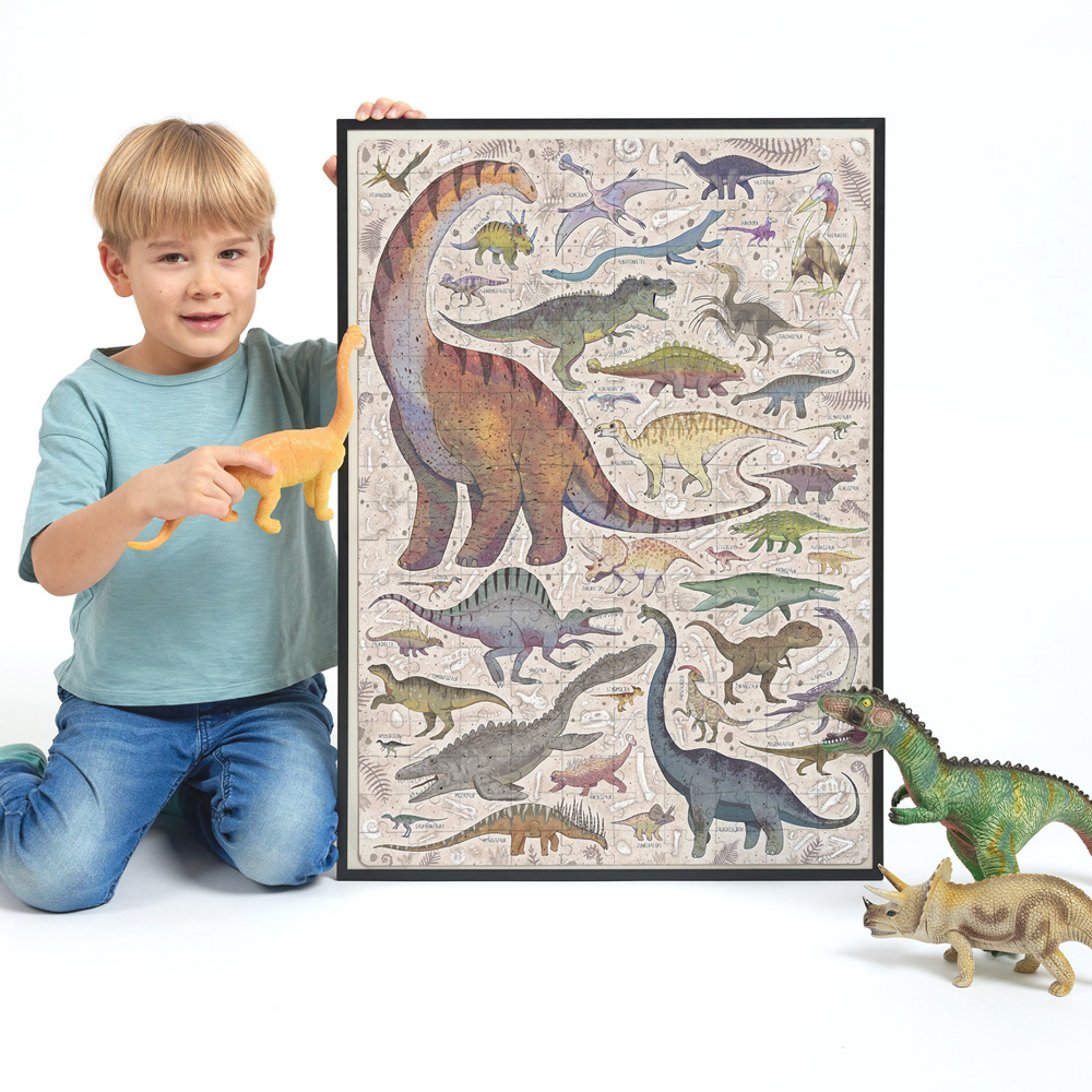 puzzle z dinozaurami 48x68cm