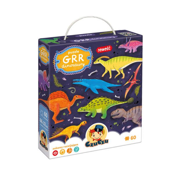 box przod puzzle Dinozaury 60 elementow dla dziecka 4+