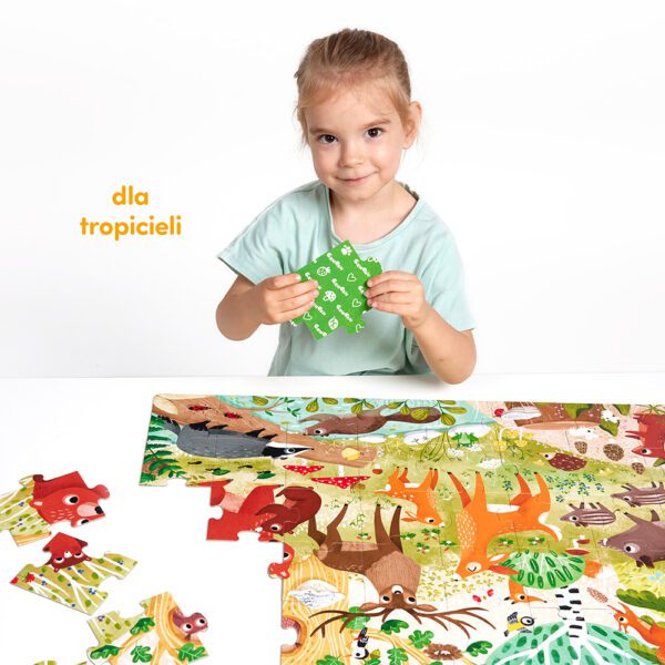 Dzikie Puzzle Las dla dzieci 3+ ukladanka 40 elementow