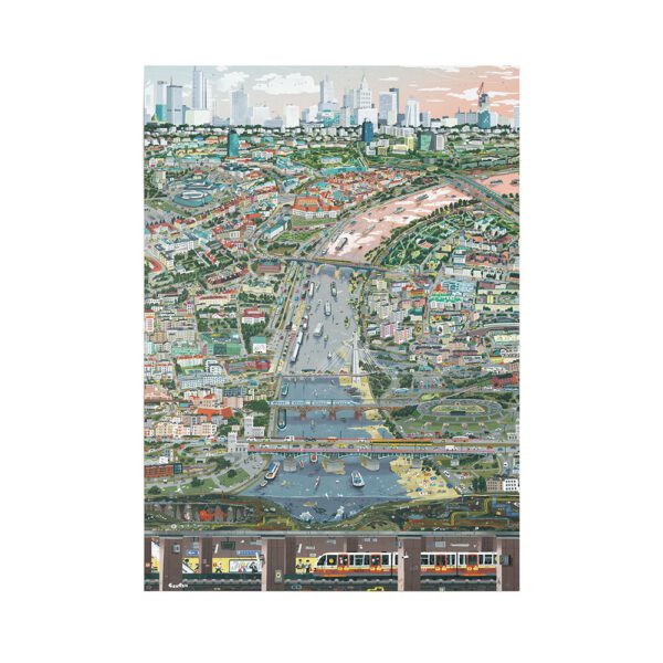 plakat 48x68cm dekoracja Puzzlove miasto Warszawa