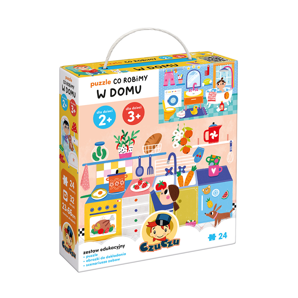 box tyl puzzle Co robimy w domu 2+ 3+