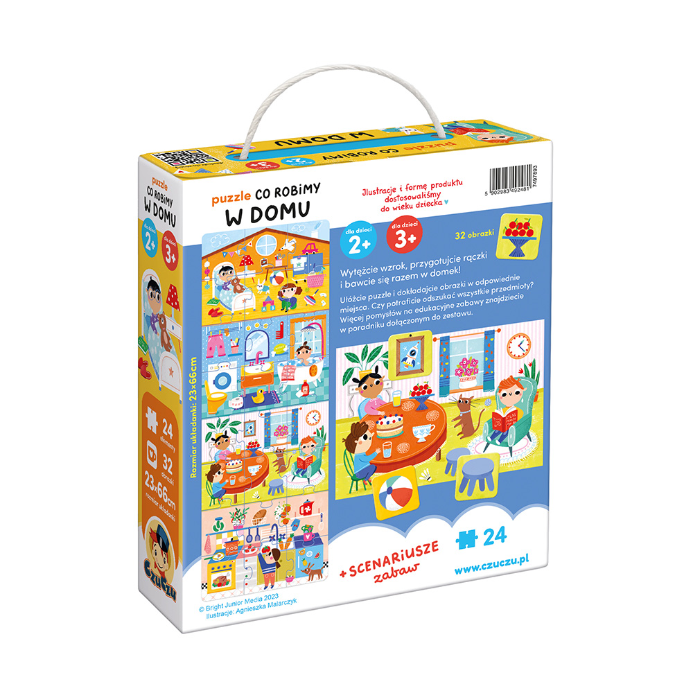 box tyl puzzle Co robimy w domu 2+ 3+
