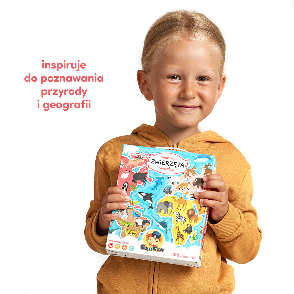 rodzinna gra memory Zwierzeta swiata dla dzieci od 3 lat