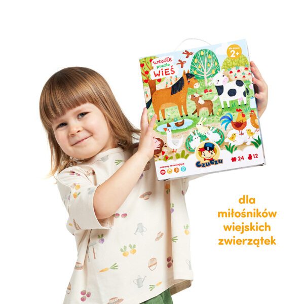 Wesole puzzle Wies prezent dla dwulatka