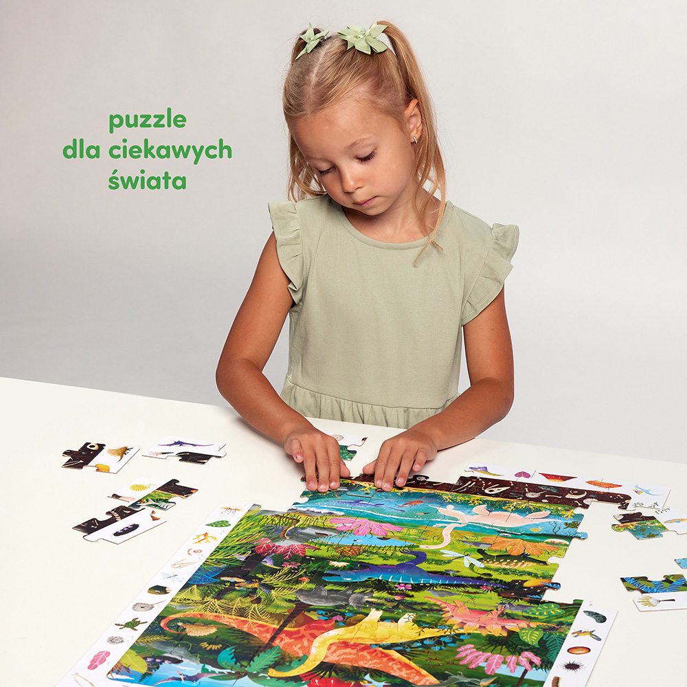 Puzzle obserwacyjne Dinozaury - obserwacyjna ukladanka dla przedszkolaka