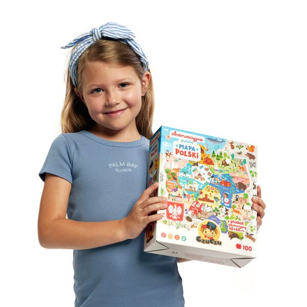 Puzzle Mapa Polski prezent edukacyjny dla przedszkolaka 5+