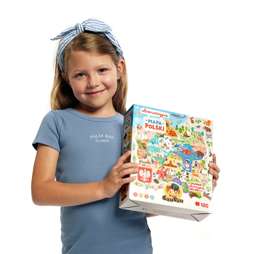 Puzzle Mapa Polski prezent edukacyjny dla przedszkolaka 5+