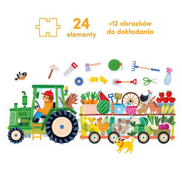 Duza ukladanka dla przedszkolaka - Traktor 24 elementy