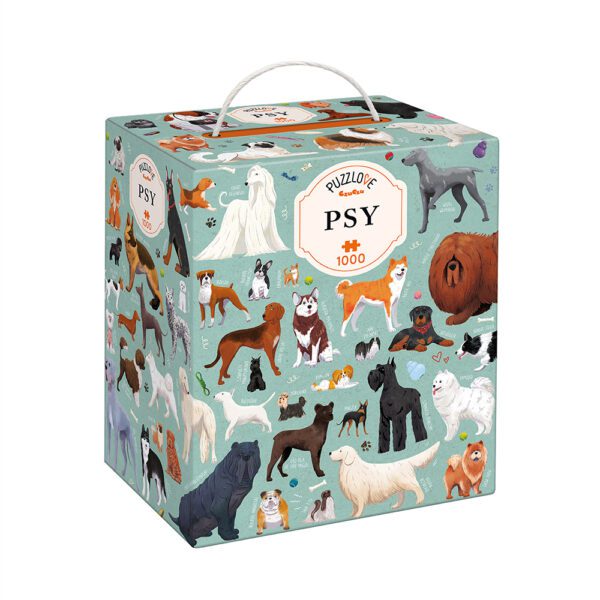 Puzzle Puzzlove Psy 1000 elementow box przod