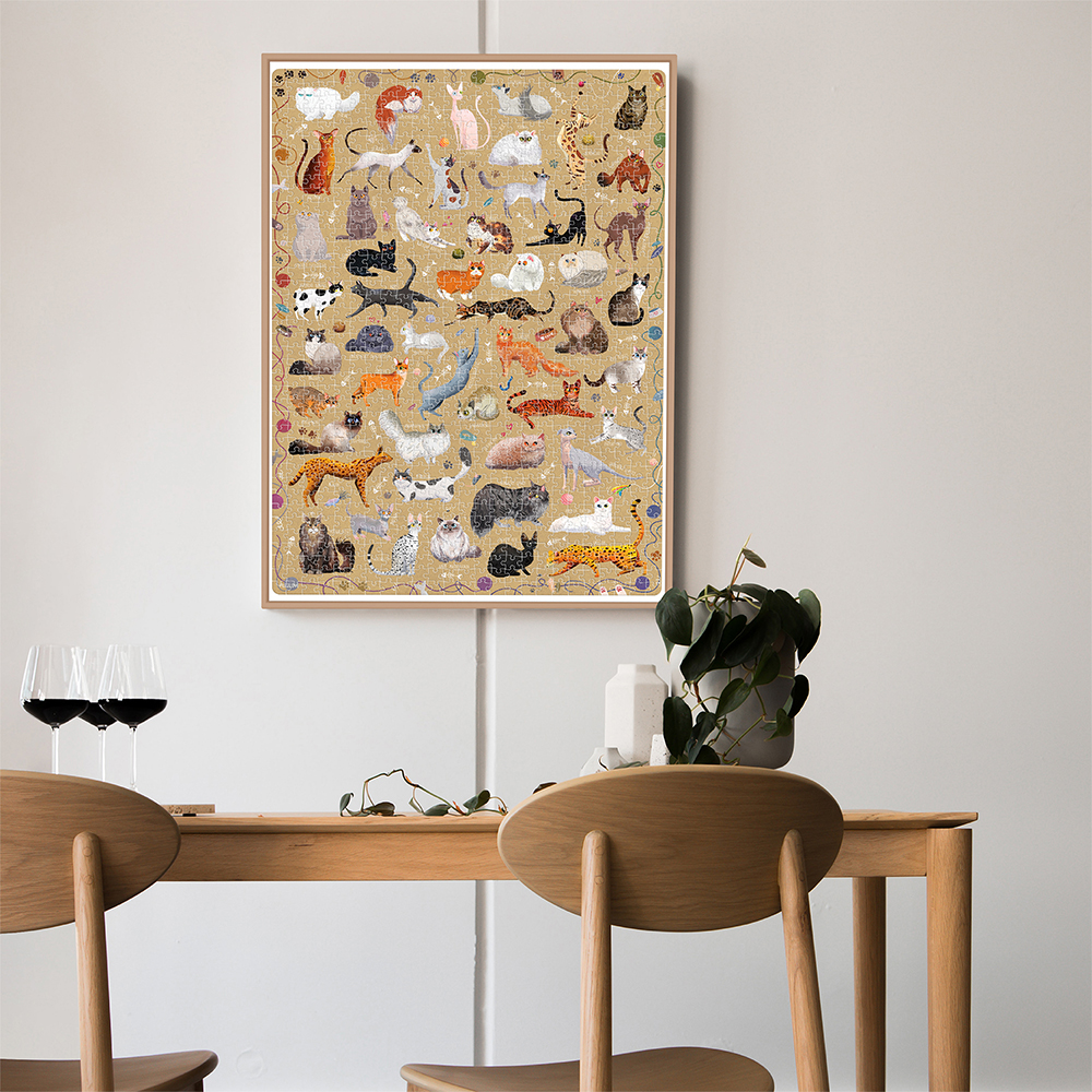 Puzzlove Koty 1000 elementow jako dekoracja wnetrza