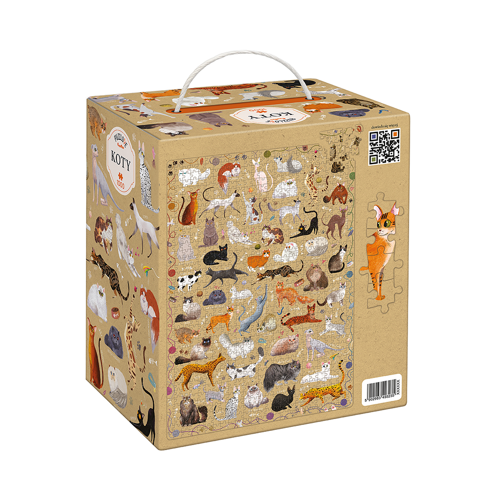 Puzzlove Koty 1000 elementow box tyl