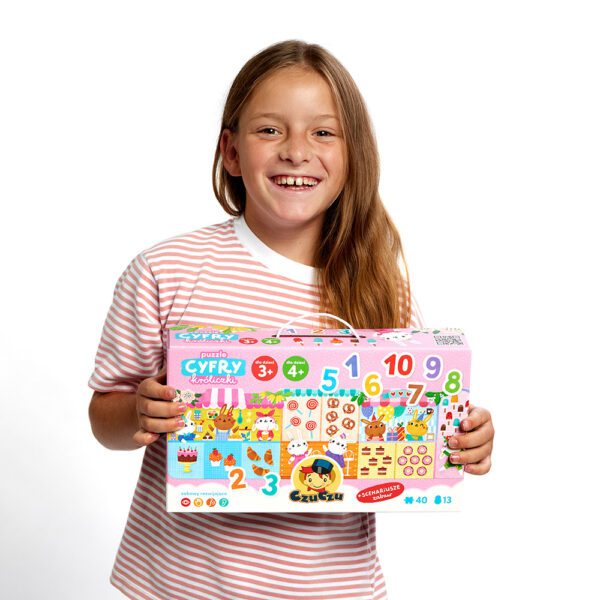 puzzle Cyfry Kroliczki edukacyjny prezent dla dzieci 3+ 4+
