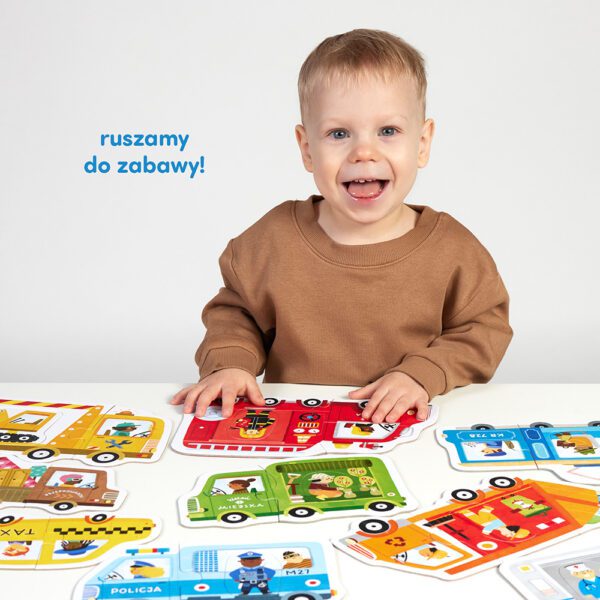 pierwsze puzzle z pojazdami dla dzieci 2+ prezent dla dwulatka