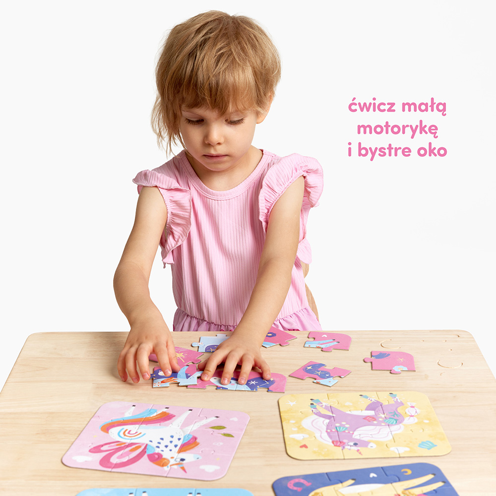 Puzzle Basniowe jednorozce dla trzylatki