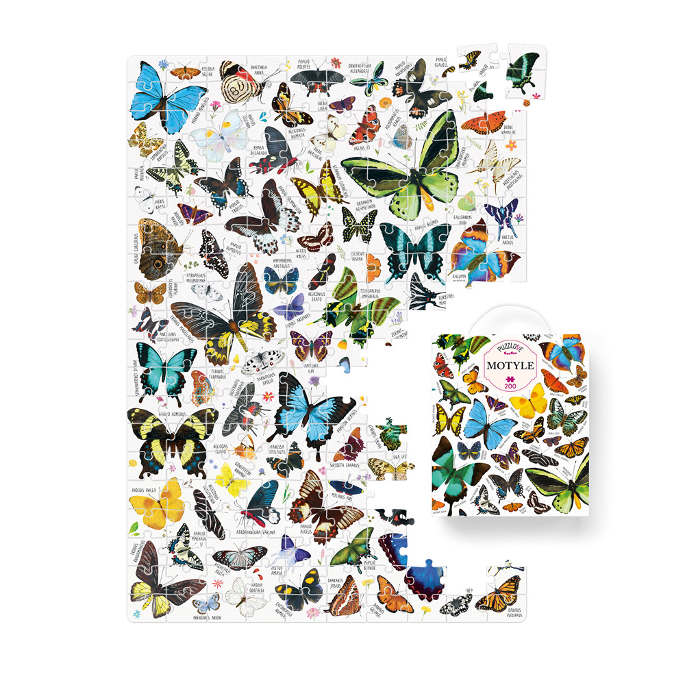 ilustracja Puzzlove Motyle 200 elementow i box