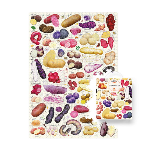 Ziemniaki puzzle ilustracja i box