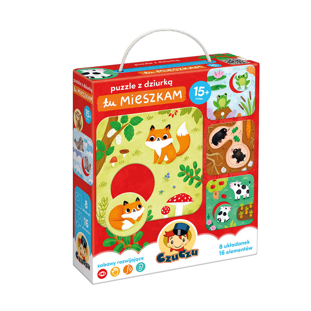 Puzzle z dziurka Tu mieszkam box front