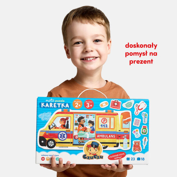 Moto puzzle Karetka puzzle edukacyjne prezent dla dwulatka i trzylatka