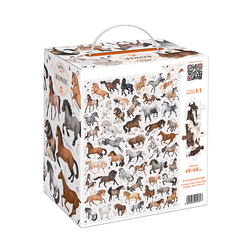 Puzzlove Konie 1000 elementow box tyl