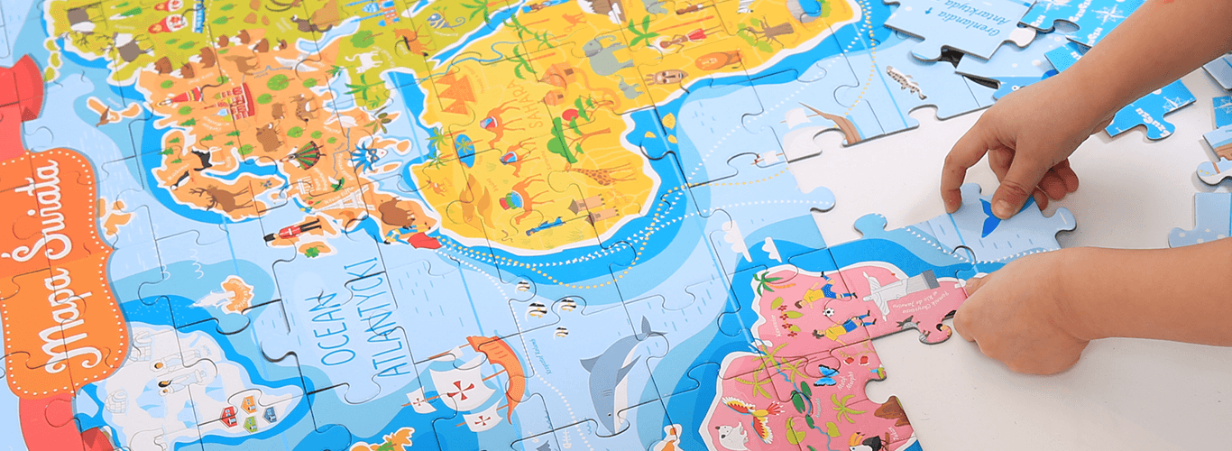 puzzlowa mapa świata